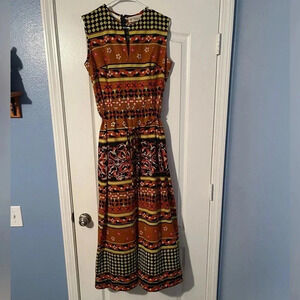 1960’s Vintage Frederick Altmann Belted Maxi Dress - size 16 - DD